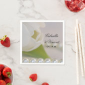 White Tulip and Pearls Spring Wedding Servetten (Insitu)