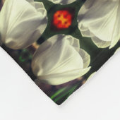 White Tulip Flower Abstract Pattern Fleece Deken (Hoek)