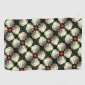 White Tulip Flower Abstract Pattern Golfhanddoek (Horizontaal)