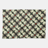 White Tulip Flower Abstract Pattern Theedoek (Horizontaal)