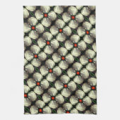 White Tulip Flower Abstract Pattern Theedoek (Verticaal)