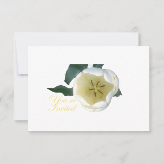 White Tulip INvitation Kaart (Voorkant)
