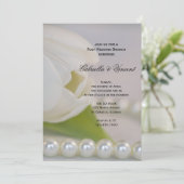 White Tulip Pearls Post Wedding Brunch Kaart (Staand voorkant)