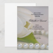 White Tulip Pearls Post Wedding Brunch Kaart (Voorkant / Achterkant)