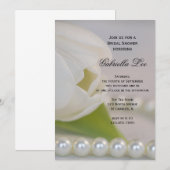 White Tulip Pearls Spring Vrijgezellenfeest Kaart (Voorkant / Achterkant)