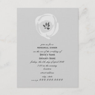 White Tulip repesal Dinner Invitation Kaart