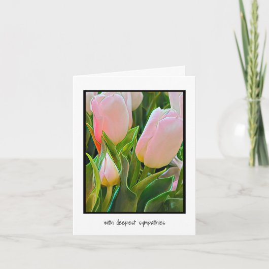 White Tulips Deepest Sympathpathy Card Kaart (Voorkant)