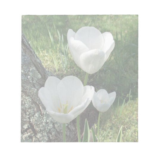 White Tulips Flower Trio Notitieblok (Voorkant)