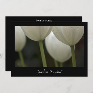 White Tulips Spring Wedding Rehearsal Dinner Kaart