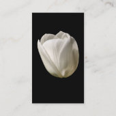 White Tulp Flower on Black Visitekaartje (Achterkant)