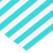 White Turquois Stripes Pattern {kies uw kleur} Korte Tafelloper (Hoek)