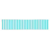 White Turquois Stripes Pattern {kies uw kleur} Korte Tafelloper (Horizontaal)