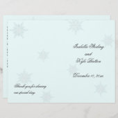 White/Turquoise Winter Snowflake Wedding Programme (Voorkant / Achterkant)