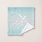 White Turtles Beach thema Bad Handdoek (Wasdoekje)