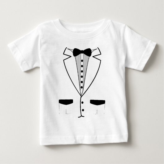 White Tuxedo-Baby-Shirt (Voorkant)