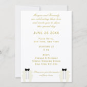 White Tuxedo Two Grooms Gay Weddenschap Kaart (Achterkant)