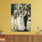 White Twig Mr & Mrs Wedding Date Foto Canvas Afdruk (Insitu (Woonkamer))
