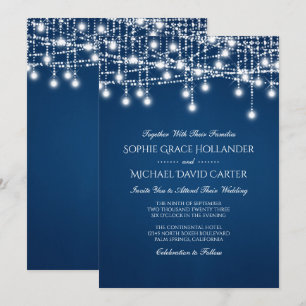 White Twinkle String Lights op Blue Kaart