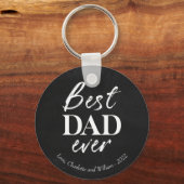 White Typografie on Chalk Vaderdag Sleutelhanger (Voorkant)