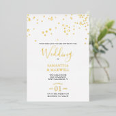 White Typography Wedding Folie Invitation Folie Uitnodiging (Staand Voorkant)