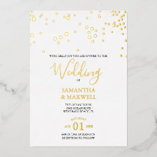 White Typography Wedding Folie Invitation Uitnodiging