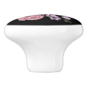 White Unicorn and Flowers Keramische Knop (Zijkant)