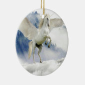 White Unicorn Horse met Wings Keramisch Ornament (Rechts)