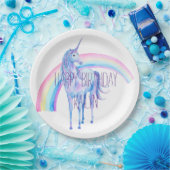 White Unicorn Papieren Bordje (Feest)