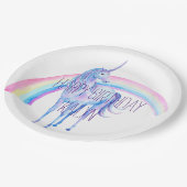 White Unicorn Papieren Bordje (Gekanteld)