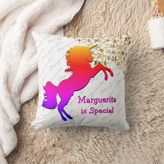 White UNICORN Personalized Keepomwille Kussen (Deken)
