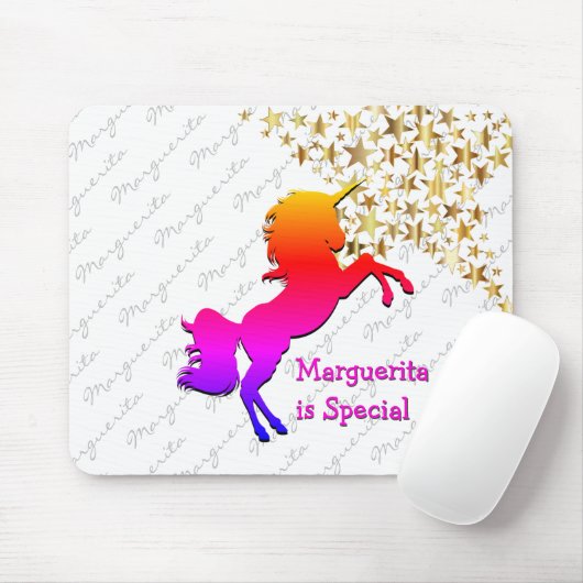 White UNICORN Personalized Keepomwille Muismat (Met muis)
