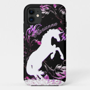 White Unicorn V (kleurrijke spuit/personalize) iPhone 11 Hoesje