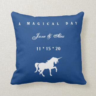 White Unicorn Wedding Pillow Kussen