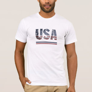 *~* White USA Flag Grunge Patriotic American T-shirt