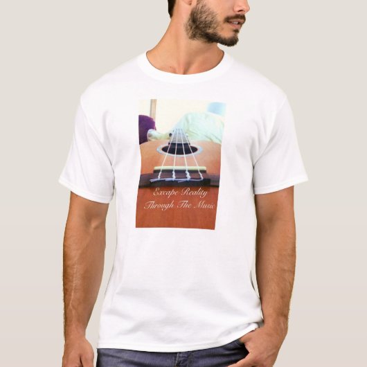 White V-Neck Music T-Shirt (Voorkant)