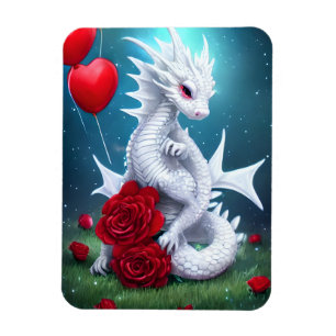 White Valentijn Love Dragon Magneet