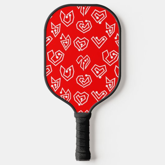 White Valentijnse' Mazes Pickleball Paddle (Voorkant)