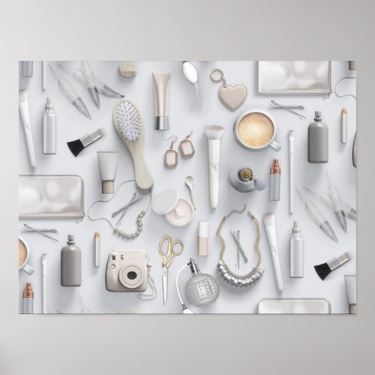 White Vanity Table Poster (Voorkant)