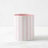 White Vertical Striped Mug with Light Pink Lines  (Centre)