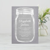 White Vintage Mason Jar Wedding Invitations (Debout devant)