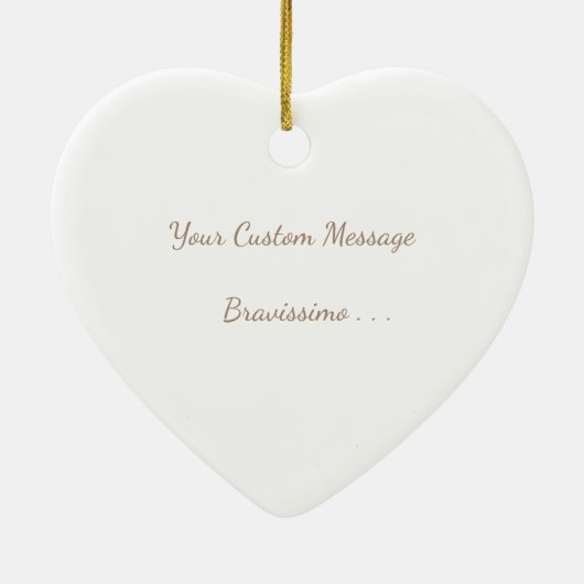 White Violin & Bow Mauve Pink Custom Heart Keramisch Ornament (Achterkant)