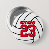 White Volleyball Sports Team Button Pin (Voorkant /achterkant)