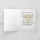 White Vrouw Doctor Hartelijk dank Bedankkaart (Binnen)