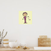 White Vrouw Stick Figuur T Neurse T-shirts en cade Poster (Keuken)