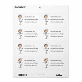 White Vrouw Stick Figuur Verpleegster 2 Etiket (Full Sheet)