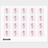 White Vrouw Stick Figuur Verpleegster 2 Vierkante Sticker (Vel)