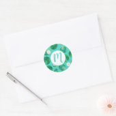 White Water Lily Flowers & Lily Pad Pattern Ronde Sticker (Envelop)