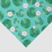 White Water Lily Flowers & Lily Pad Pattern Tissuepapier (Detail)