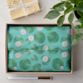 White Water Lily Flowers & Lily Pad Pattern Tissuepapier (Geschenk)