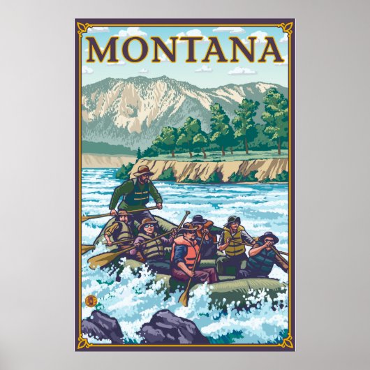 White Water Rafting - Montana Poster (Voorkant)